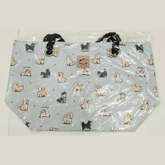 Waterproof Shiba Inu Woven Tote Shoulder Bag - Picture 9 of 13